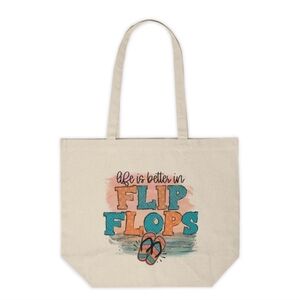 Life is Better in Flip Flops Custom Canvas Tote Bag